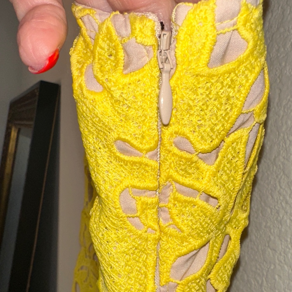 Banana Republic‎ Sunny Yellow Lace Mini Dress - Picture 7 of 9